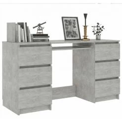 TRUE DEAL Bureau Gris Béton 140x50x77 Cm Aggloméré -France Bureau Soldes 2022 32633798 3