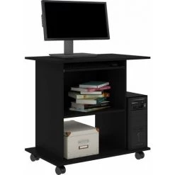 TRUE DEAL Bureau D'ordinateur Noir 80x50x75 Cm Aggloméré -France Bureau Soldes 2022 32693243 3