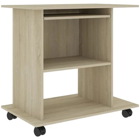TRUE DEAL Bureau D'ordinateur Chêne Sonoma 80x50x75 Cm Aggloméré 4 TRUE DEAL Bureau D'ordinateur Chêne Sonoma 80x50x75 Cm Aggloméré – Image 2
