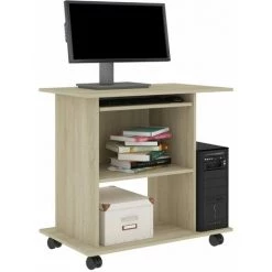 TRUE DEAL Bureau D'ordinateur Chêne Sonoma 80x50x75 Cm Aggloméré 9 TRUE DEAL Bureau D'ordinateur Chêne Sonoma 80x50x75 Cm Aggloméré -France Bureau Soldes 2022 32693249 3