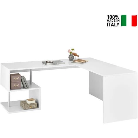 AHD AMAZING HOME DESIGN Bureau D'angle Pour étude Au Design Moderne 180 X 160 Cm Blanc Vilnis 4 AHD AMAZING HOME DESIGN Bureau D'angle Pour étude Au Design Moderne 180 X 160 Cm Blanc Vilnis – Image 2