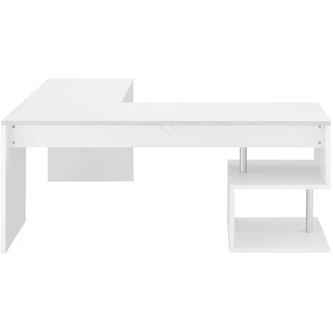 AHD AMAZING HOME DESIGN Bureau D'angle Pour étude Au Design Moderne 180 X 160 Cm Blanc Vilnis 6 AHD AMAZING HOME DESIGN Bureau D'angle Pour étude Au Design Moderne 180 X 160 Cm Blanc Vilnis – Image 4