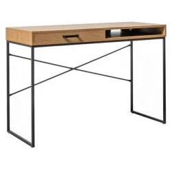 Bureau BOBOCHIC - Bureau Un Tiroir Et Une Niche RAVEN Chêne Et Noir - Chêne Et Noir