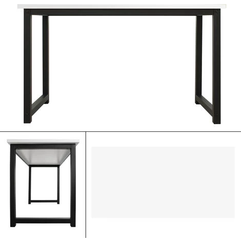 ML-DESIGN Table Bureau Informatique Ordinateur Meuble De Travail Blanc/noir 120 X 60 Cm 4 ML-DESIGN Table Bureau Informatique Ordinateur Meuble De Travail Blanc/noir 120 X 60 Cm – Image 2