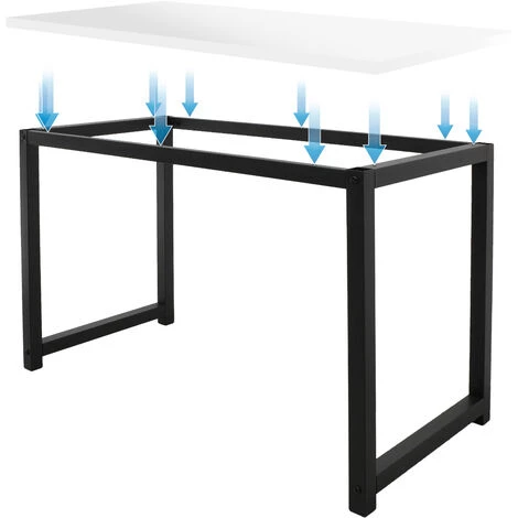 ML-DESIGN Table Bureau Informatique Ordinateur Meuble De Travail Blanc/noir 120 X 60 Cm 5 ML-DESIGN Table Bureau Informatique Ordinateur Meuble De Travail Blanc/noir 120 X 60 Cm – Image 3