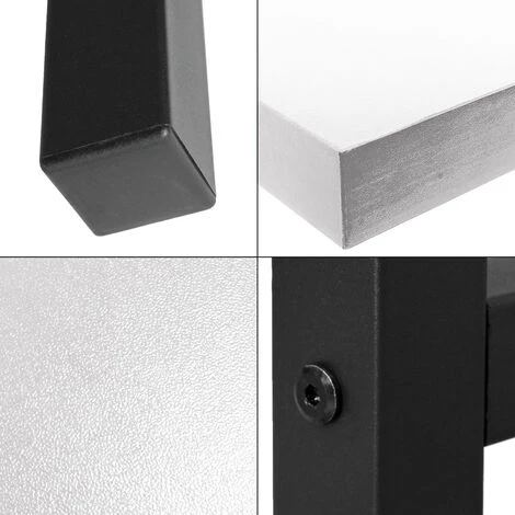 ML-DESIGN Table Bureau Informatique Ordinateur Meuble De Travail Blanc/noir 120 X 60 Cm 6 ML-DESIGN Table Bureau Informatique Ordinateur Meuble De Travail Blanc/noir 120 X 60 Cm – Image 4