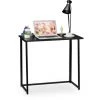 Relaxdays Table De Travail Pliable,Table De Bureau,table Bureau à Plier, Travail Maison, 74x80x45cm, Noir