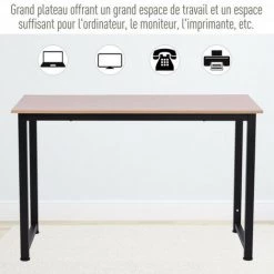 MH Table D'ordinateur Noire Andrew 120L X 60l X 76H Cm 10 MH Table D'ordinateur Noire Andrew 120L X 60l X 76H Cm -France Bureau Soldes 2022 33195777 4