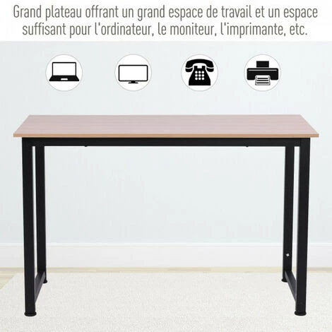 MH Table D'ordinateur Noire Andrew 120L X 60l X 76H Cm 6 MH Table D'ordinateur Noire Andrew 120L X 60l X 76H Cm – Image 4