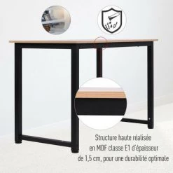 MH Table D'ordinateur Noire Andrew 120L X 60l X 76H Cm 11 MH Table D'ordinateur Noire Andrew 120L X 60l X 76H Cm -France Bureau Soldes 2022 33195777 5