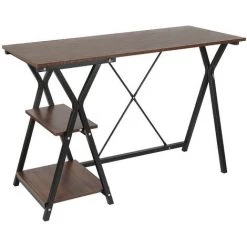 SKECTEN Bureau Informatique Meuble De Rangement De Bibliothèque Structure En Métal