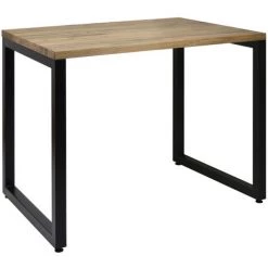 BOX FURNITURE Table De Bureau Icub. Style Industriel Vintage – 60x120x73 Cm. Noir - Noir