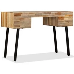 YOUTHUP Bureau Teck De Récupération Massif 110 X 50 X 76 Cm - Multicolore -France Bureau Soldes 2022 33256098 4