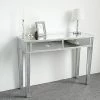 GROSMONDE Bureau D'ordinateur, Deux Tiroirs, Miroir, Argent 105 * 36 * 76cm, Style Moderne -France Bureau Soldes 2022 33322213 1