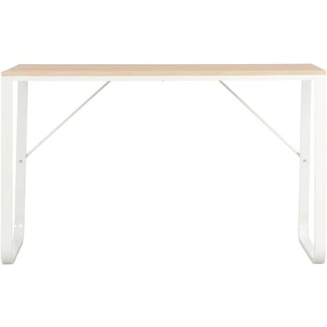 ASUPERMALL Bureau D'ordinateur Blanc Et Chene 120x60x73 Cm 6 ASUPERMALL Bureau D'ordinateur Blanc Et Chene 120x60x73 Cm – Image 4