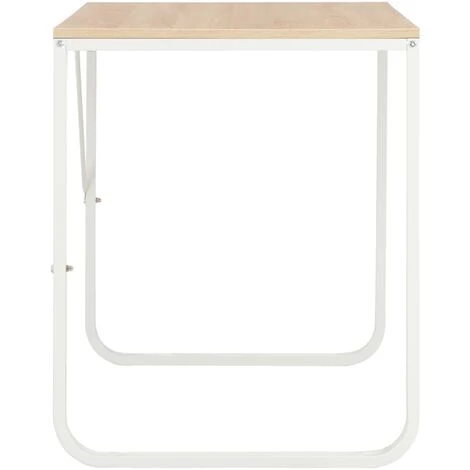 ASUPERMALL Bureau D'ordinateur Blanc Et Chene 120x60x73 Cm 7 ASUPERMALL Bureau D'ordinateur Blanc Et Chene 120x60x73 Cm – Image 5