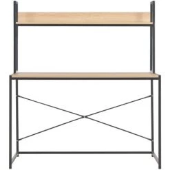 ASUPERMALL Bureau D'ordinateur Noir Et Chene 120 X 60 X 138 Cm -France Bureau Soldes 2022 33371372 3