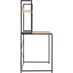 ASUPERMALL Bureau D'ordinateur Noir Et Chene 120 X 60 X 138 Cm -France Bureau Soldes 2022 33371372 5