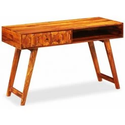 ASUPERMALL Table D'ecriture Bois Massif De Sesham 118 X 50 X 76 Cm -France Bureau Soldes 2022 33371562 5