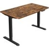 SONGMICS Bureau électrique Réglable En Hauteur En Continu, Bureau Assis-debout, Avec Moteur, Longueur Réglable, 140 X 70 X (73-114) Cm, En Acier, Marron Rustique Et Noir LSD012B01 -France Bureau Soldes 2022 33371660 1