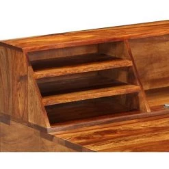 ASUPERMALL Bureau 110x50x94 Cm Bois Solide De Sesham Et Acier -France Bureau Soldes 2022 33371726 5