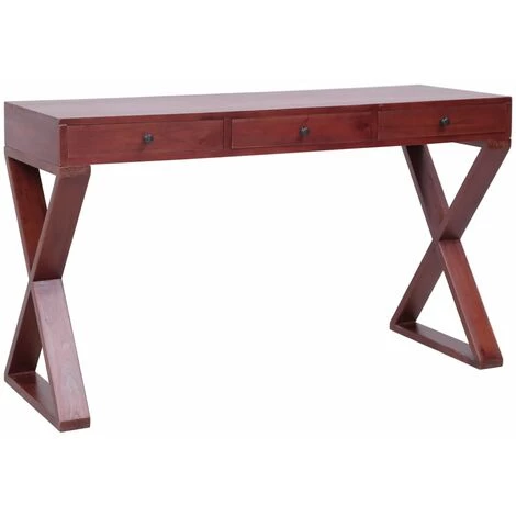 ASUPERMALL Bureau D'ordinateur Marron 132x47x77 Cm Bois D'acajou Massif 3 ASUPERMALL Bureau D'ordinateur Marron 132x47x77 Cm Bois D'acajou Massif