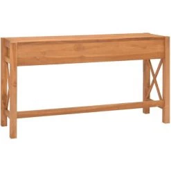 ASUPERMALL Bureau Avec 2 Tiroirs 140x40x75 Cm Bois De Teck Recycle -France Bureau Soldes 2022 33375278 5