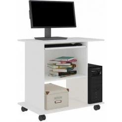 ASUPERMALL Bureau D'ordinateur Blanc 80x50x75 Cm Agglomere -France Bureau Soldes 2022 33376872 4