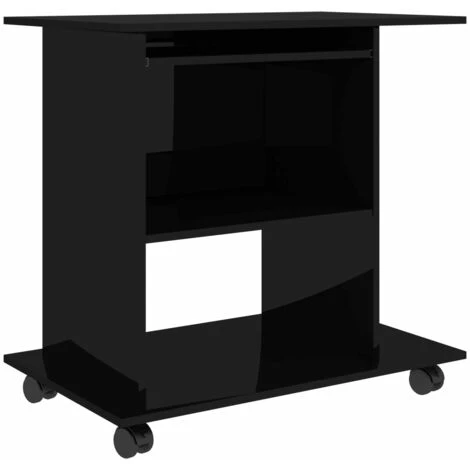 ASUPERMALL Bureau D'ordinateur Noir Brillant 80x50x75 Cm Agglomere 4 ASUPERMALL Bureau D'ordinateur Noir Brillant 80x50x75 Cm Agglomere – Image 2