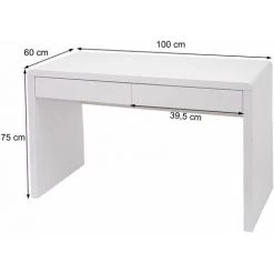 Bureau HHG-658, Bureau Bureau Informatique Table De Travail, Blanc Brillant ~ 100x60cm 10 Bureau HHG-658, Bureau Bureau Informatique Table De Travail, Blanc Brillant ~ 100x60cm -France Bureau Soldes 2022 33435838 4