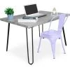PRIVATEFLOOR Table De Bureau Hairpin Gris 120x90 + Chaise Stylix Lavande - - Lavande 2 PRIVATEFLOOR Table De Bureau Hairpin Gris 120x90 + Chaise Stylix Lavande - - Lavande -France Bureau Soldes 2022 33499515 1