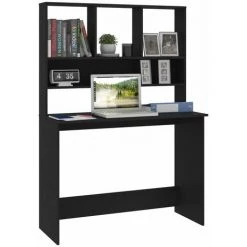 TRUE DEAL Bureau Avec étagères Noir 110 X 45 X 157 Cm Aggloméré -France Bureau Soldes 2022 33501999 3