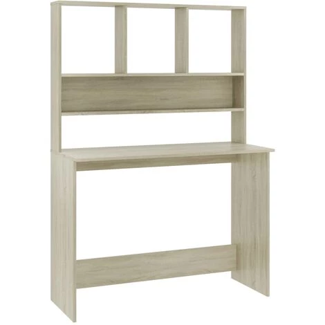 TRUE DEAL Bureau Avec étagères Chêne Sonoma 110 X 45 X 157 Cm Aggloméré 4 TRUE DEAL Bureau Avec étagères Chêne Sonoma 110 X 45 X 157 Cm Aggloméré – Image 2