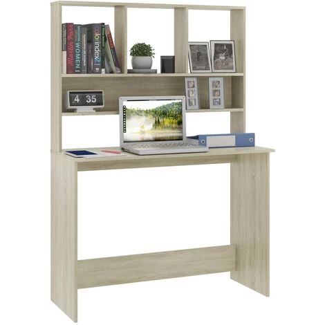 TRUE DEAL Bureau Avec étagères Chêne Sonoma 110 X 45 X 157 Cm Aggloméré 5 TRUE DEAL Bureau Avec étagères Chêne Sonoma 110 X 45 X 157 Cm Aggloméré – Image 3