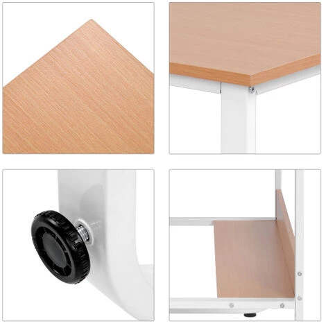 MERKMAK Bureau D'ordinateur Avec Etagere En Forme De U Capacite De Poids 100 Kg Pour Domicile Couleur Bois 120 X 60 X 73 Cm 5 MERKMAK Bureau D'ordinateur Avec Etagere En Forme De U Capacite De Poids 100 Kg Pour Domicile Couleur Bois 120 X 60 X 73 Cm – Image 3