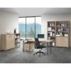 ALTOBUY LYDIA - Bureau 180cm + Caisson H50cm + 4 Meubles De Rangements - Marron Clair