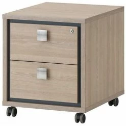 ALTOBUY LYDIA - Bureau 180cm + Caisson H50cm + 4 Meubles De Rangements - Marron Clair -France Bureau Soldes 2022 33639274 3