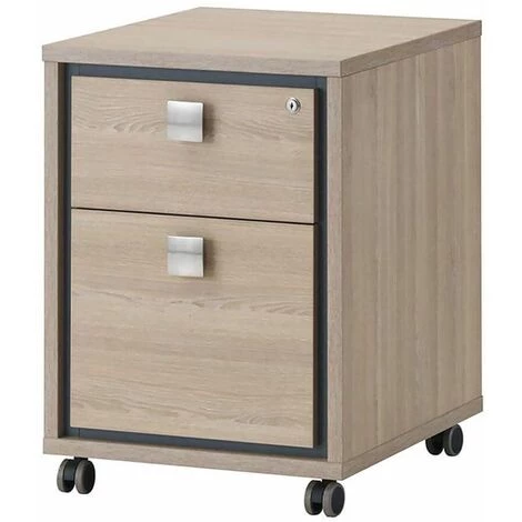 ALTOBUY LYDIA - Bureau 180cm + Extension + Caisson à Roulettes H64cm - Marron Clair 6 ALTOBUY LYDIA - Bureau 180cm + Extension + Caisson à Roulettes H64cm - Marron Clair – Image 4