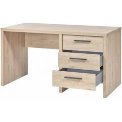 ALTOBUY LETTY - Bureau 3 Tiroirs Aspect Bois Clair - Marron Clair -France Bureau Soldes 2022 33639510 3