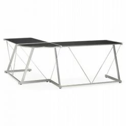 Paris Prix - Bureau D'angle En Verre "lize" 180cm Noir 10 Paris Prix - Bureau D'angle En Verre "lize" 180cm Noir -France Bureau Soldes 2022 33650407 4