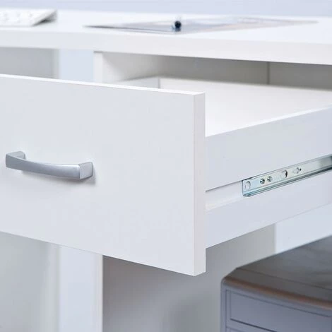 Paris Prix - Bureau Informatique D'angle "nael" 118cm Blanc 5 Paris Prix - Bureau Informatique D'angle "nael" 118cm Blanc – Image 3