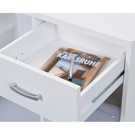 Paris Prix - Bureau Informatique D'angle "nael" 118cm Blanc 7 Paris Prix - Bureau Informatique D'angle "nael" 118cm Blanc – Image 5