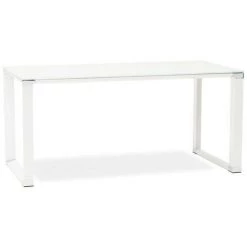 Paris Prix - Bureau Design En Verre "hovik" 160cm Blanc