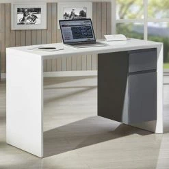 Paris Prix - Bureau Design "paolo" 120cm Blanc & Gris -France Bureau Soldes 2022 33653466 4
