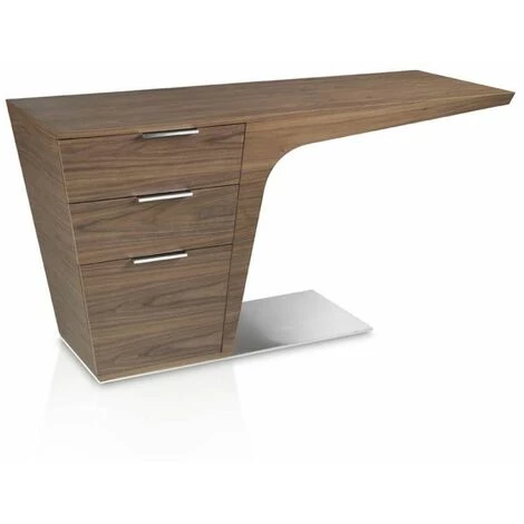 Paris Prix - Bureau Design 3 Tiroirs "blanca" 150cm Naturel 3 Paris Prix - Bureau Design 3 Tiroirs "blanca" 150cm Naturel