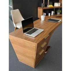 Paris Prix - Bureau Design 3 Tiroirs "blanca" 150cm Naturel 9 Paris Prix - Bureau Design 3 Tiroirs "blanca" 150cm Naturel -France Bureau Soldes 2022 33659819 4