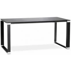 Paris Prix - Bureau Design En Verre "hovik" 140cm Noir