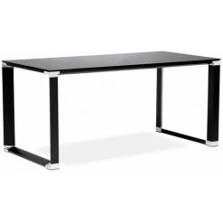 Paris Prix - Bureau Design En Verre "hovik" 140cm Noir -France Bureau Soldes 2022 33662249 3