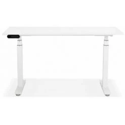 Paris Prix - Bureau Design Réglable "électrique" 140cm Blanc -France Bureau Soldes 2022 33662650 2