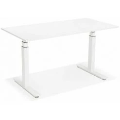 Paris Prix - Bureau Design Réglable "électrique" 140cm Blanc -France Bureau Soldes 2022 33662650 4